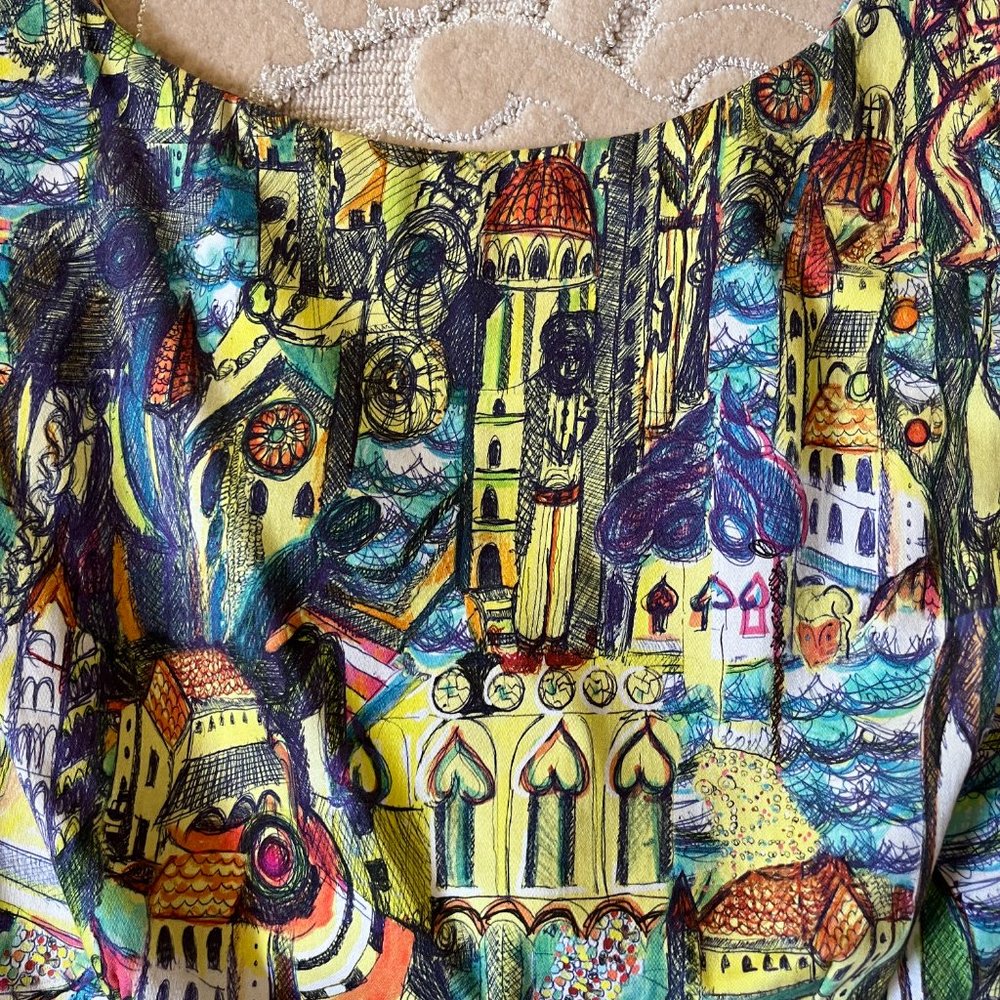 Weston Women's Large Peplum Sleeveless Multicolored Top - Picture 8 of 13